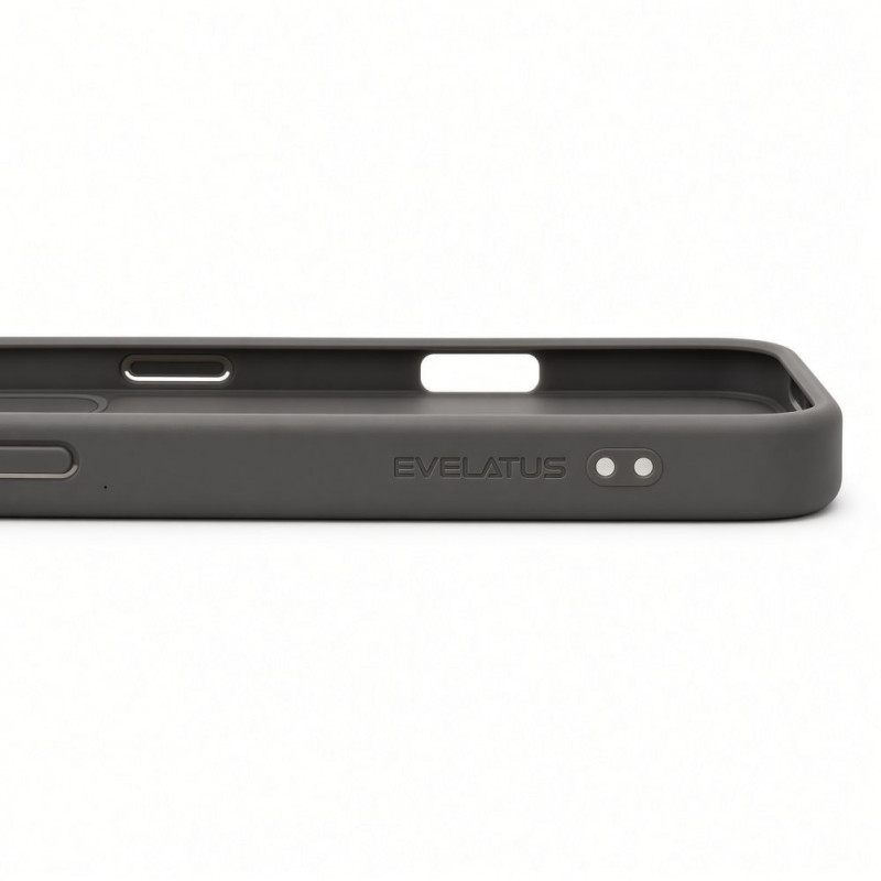 Evelatus Shield Hülle mit MagSafe & Stand für Apple iPhone 18 Pro, matter Ring, rauchgrau