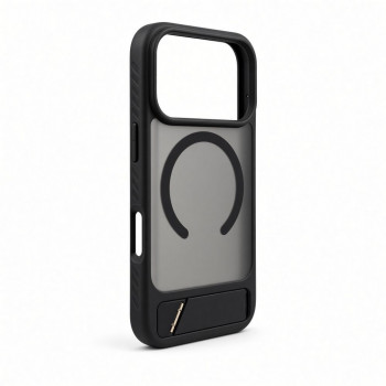 Evelatus MagSafe-Hülle mit Gummibeschichtung und Ständer für Apple iPhone 18 Pro, Schwarz