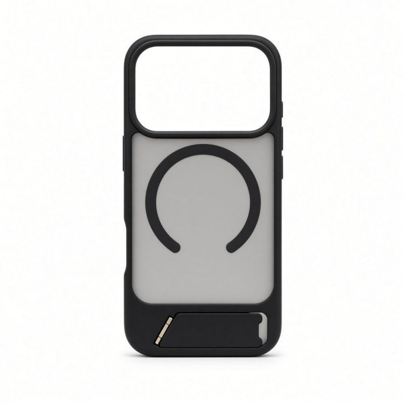 Evelatus MagSafe-Hülle mit Gummibeschichtung und Ständer für Apple iPhone 18 Pro, Schwarz