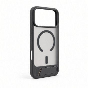 Evelatus Rubber beschichtete MagSafe Hülle mit Standfuß für Apple iPhone 18 Pro Max, Rauchgrau
