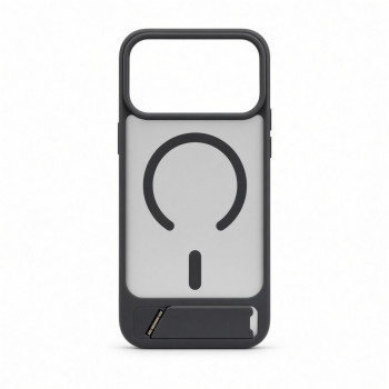 Evelatus Rubber beschichtete MagSafe Hülle mit Standfuß für Apple iPhone 18 Pro Max, Rauchgrau