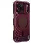 UNIQ Coehl Vela Hülle für iPhone 18 Pro / 17 Pro, magnetisches Laden, burgunderrot