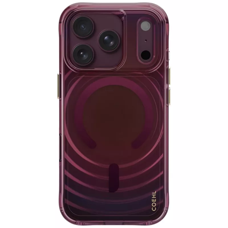 UNIQ Coehl Vela Hülle für iPhone 18 Pro / 17 Pro, magnetisches Laden, burgunderrot