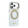 Guess HC MagSafe IML Ring Stand 360 Script Metal Logo Hülle für Apple iPhone 18 Pro, transparent