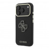 Guess SW genarbtes PU- & großes Resin-Logo-Case für Apple iPhone 18 Pro, Schwarz