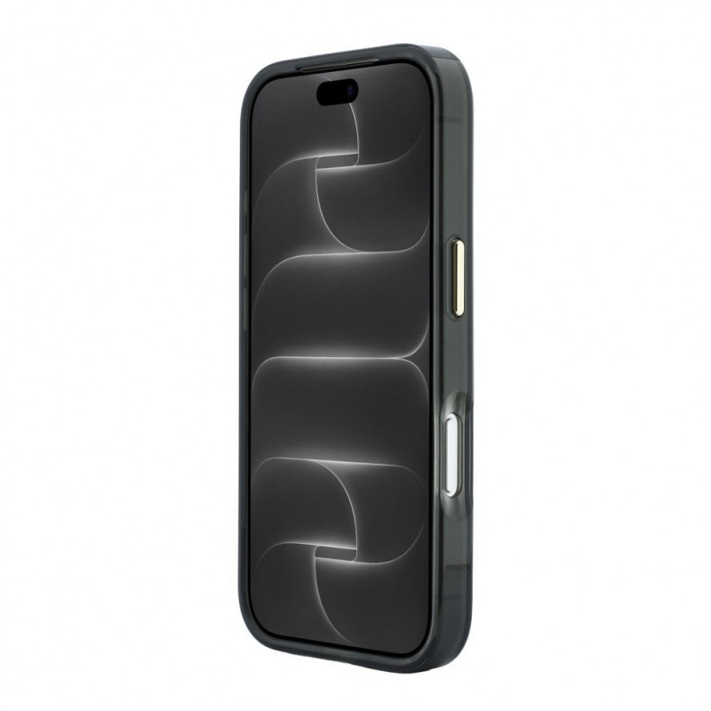 Karl Lagerfeld HC MagSafe IML Peekaboo Print & Metal Frame Hülle für Apple iPhone 18 Pro, Schwarz