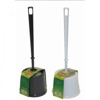 Sauber Toilettenbürste mit Halterung weiß/schwarz