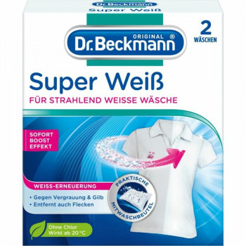 Dr. Beckmann “Super White” Waschpulver zum Aufhellen, 2 x 40 g