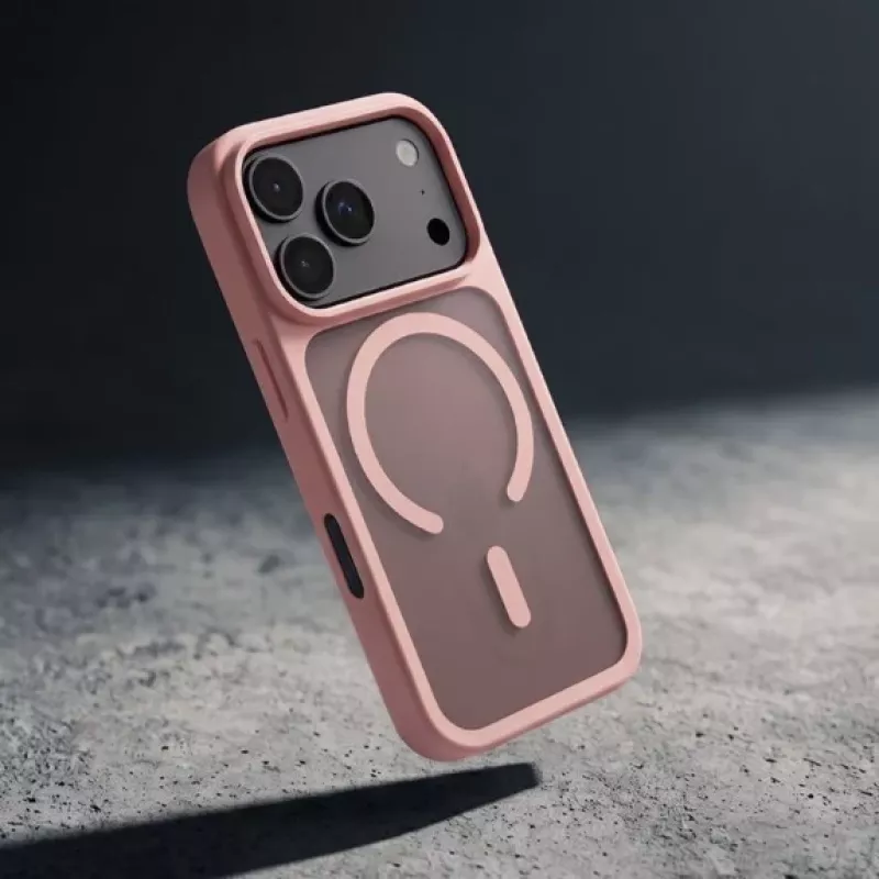 Crong Matte Magnetic MagSafe Hülle für iPhone 18 Pro / 17 Pro, Pink