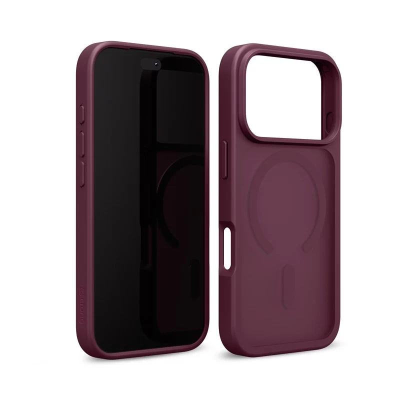Crong Matte Magnetic MagSafe Hülle für iPhone 18 Pro / 17 Pro, Burgunderrot