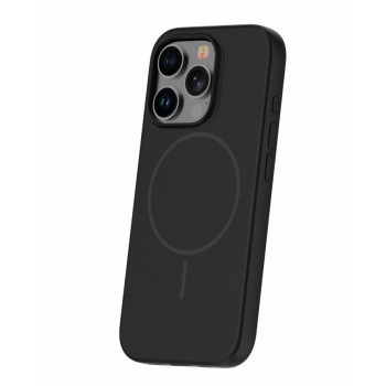 iLike Apple iPhone 16 Pro Max Soft Touch Silikonhülle mit Magnet, Schwarz