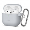 Tech-Protect Crayon Silicone Hook Hülle für Apple AirPods 4, Grau