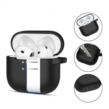 Tech-Protect Silicone Hook Hülle für Apple AirPods 4, Schwarz
