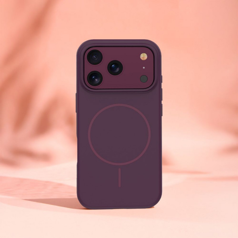 TFO Silicone Thin Mag Hülle für iPhone 17 Pro / iPhone 18 Pro 6.3 inch, Dunkelkirsche