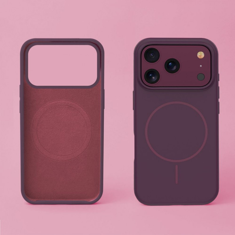 TFO Silicone Thin Mag Hülle für iPhone 17 Pro Max / iPhone 18 Pro Max 6.9 inch, Dunkelkirsche