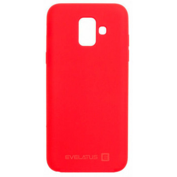 Evelatus Samsung A6 2018 Nano Silikon Hülle Soft Touch TPU Rot