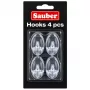 Sauber Oval Haken, 4 Stk., 2,3x4 cm, transparent