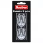 Sauber Oval Haken, 2 Stk., 3 x 4,7 cm, transparent