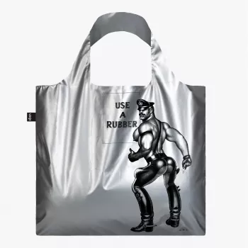 LOQI Tom of Finland – Use a Rubber – Silberne Tasche