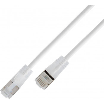 Wirewin SLIM Cat6a U/UTP leichtes Patchkabel, 10 Gigabit, 7,5 m, transparente Stecker (SLIM-L-UU-K6A-TL 7.5 WT)