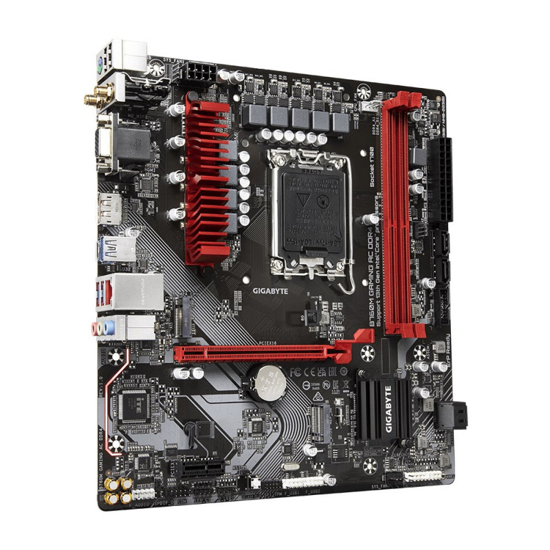 GIGABYTE B760M GAMING AC DDR4 Mainboard, Intel Core 14. Gen., 6+2+1 Phasen VRM, DDR4 bis 5333 MHz (OC), 2x M.2 PCIe 4.0, Wi-Fi 802.11ac, 2,5GbE LAN
