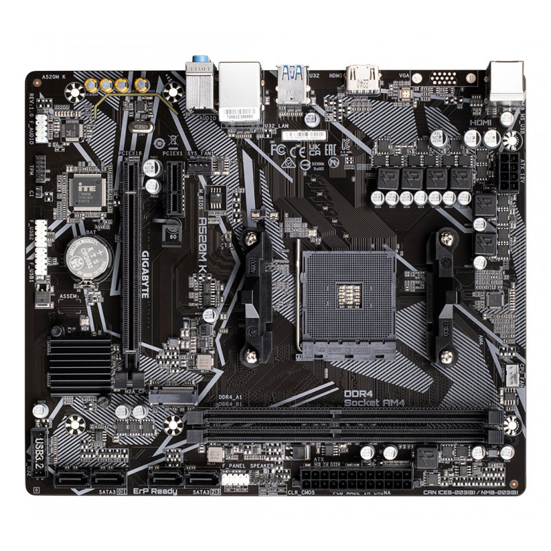 Gigabyte A520M K Mainboard, AMD A520, AM4, mATX