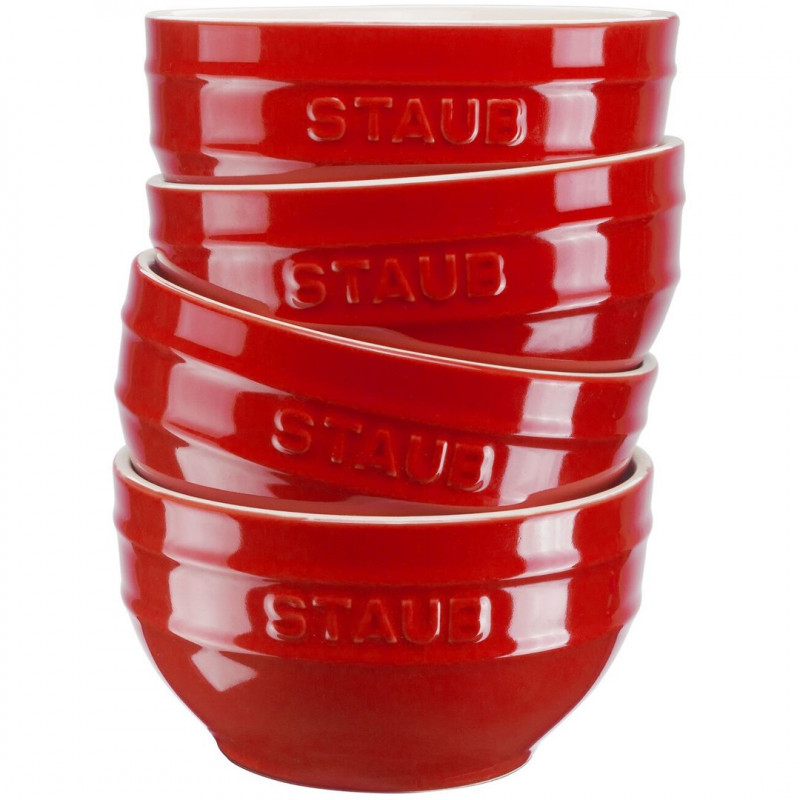 Staub Ceramique Schüsselset 0,4 L rund Keramik rot 4 Stk.