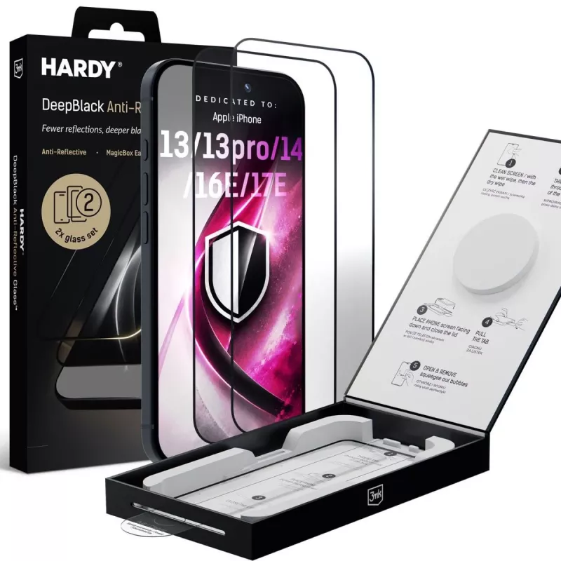 3mk DeepBlack Anti-Reflexions-Glas Displayschutzfolie für Apple iPhone 13 / 13 Pro / 14 / 16e / 17e