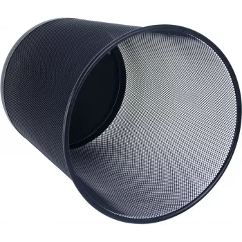 WEDO Papierkorb Office aus Drahtmetall, 18 l, rund, schwarz, Höhe 350 mm