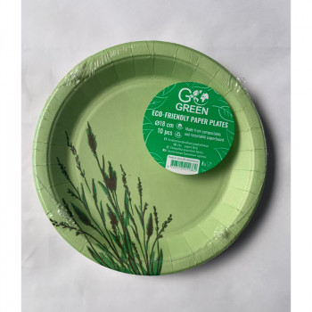 Gogreen Reed Go Green umweltfreundliche Pappteller Ø18cm 10 Stk
