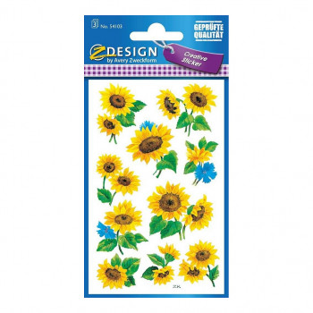 AVERY Zweckform Z-Design Papieraufkleber, Sonnenblume, 30 Aufkleber (54103)