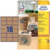 Avery Zweckform L7110-25 Etiketten, permanent haftend, Naturbraun, 62 x 42 mm, 450 Stk. (25 Blatt x 18)