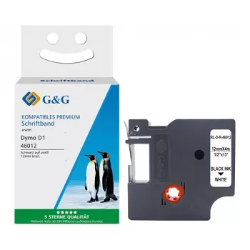 G&G Ninestar Seiden-Schriftband kompatibel mit Dymo D1 / 46012