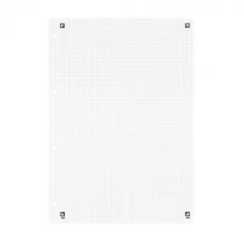 Oxford Ringbucheinlagen, DIN A4, kariert (Lineatur 22), 50 Blatt, ohne Rand, 4-fach gelocht