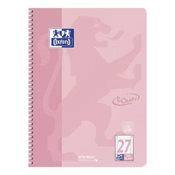Oxford Collegeblock Touch Pastell, DIN A4+, liniert (Lineatur 27), 80 Blatt, Optik Paper, 4-fach gelocht