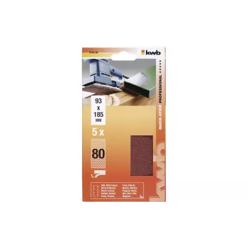 kwb 818308 Schleifpapier Körnung 80 (L x B) 185 mm x 93 mm 5 Stk.