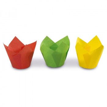 Guardini Tulpenförmige Papier-Muffinförmchen 12 Stk. farbig Easy Bake Ø 7,5 x 8 cm