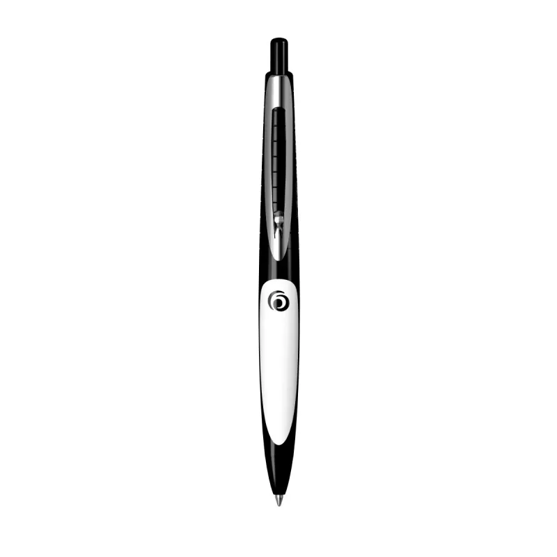 Herlitz my.pen Kugelschreiber mit Druckmechanik, Schwarz/Weiß, 0,6 mm, blaue Tinte