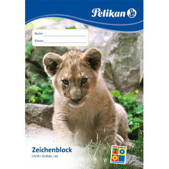 Pelikan C4/10 Zeichenblock A4, 100 g/m², 10 Blatt, chlorfrei, weiß