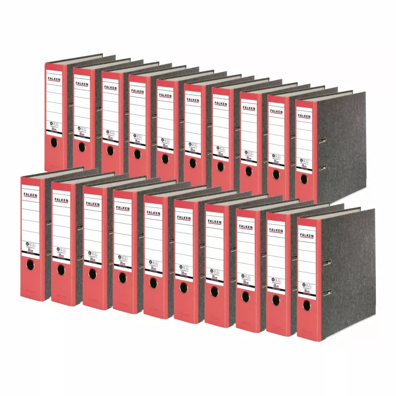 FALKEN Recycling Ordner A4, 8 cm, rot marmoriert