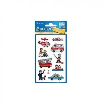 AVERY Zweckform ZDesign 54137 Berufe-Sticker Feuerwehr, Polizei, Sanitäter, Blattformat 76 x 120 mm, 30 Etiketten