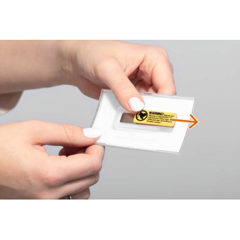 Durable CLICK FOLD Namensschild mit Magnet 40 x 75 mm, transparent, 10 Stück