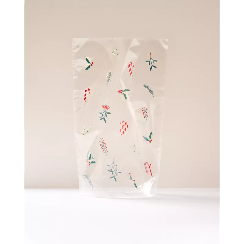 Folia PP-Bodenbeutel A FLORAL CHRISTMAS, 14,5 x 23,5 cm