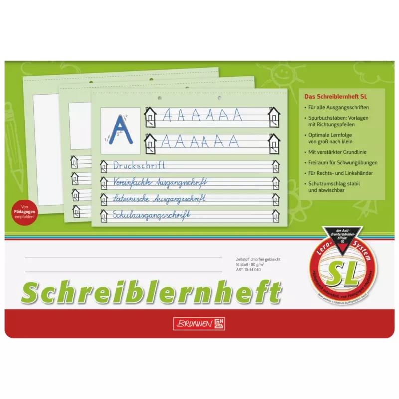 BRUNNEN Schreibübungsheft DIN A4 quer 16 Blatt