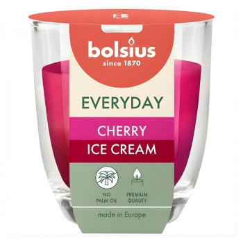 Bolsius Everyday Duftkerze im Glas Ø70 x 80 mm, Cherry Ice Cream