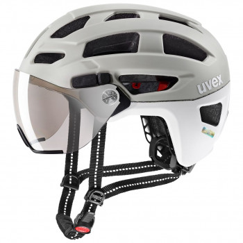 UVEX Finale Visor Fahrradhelm, Weiß/Sand, 52-57