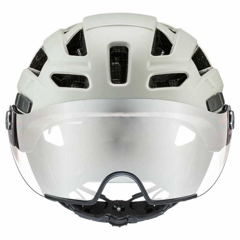 UVEX Finale Visor Fahrradhelm, Weiß/Sand, 52-57