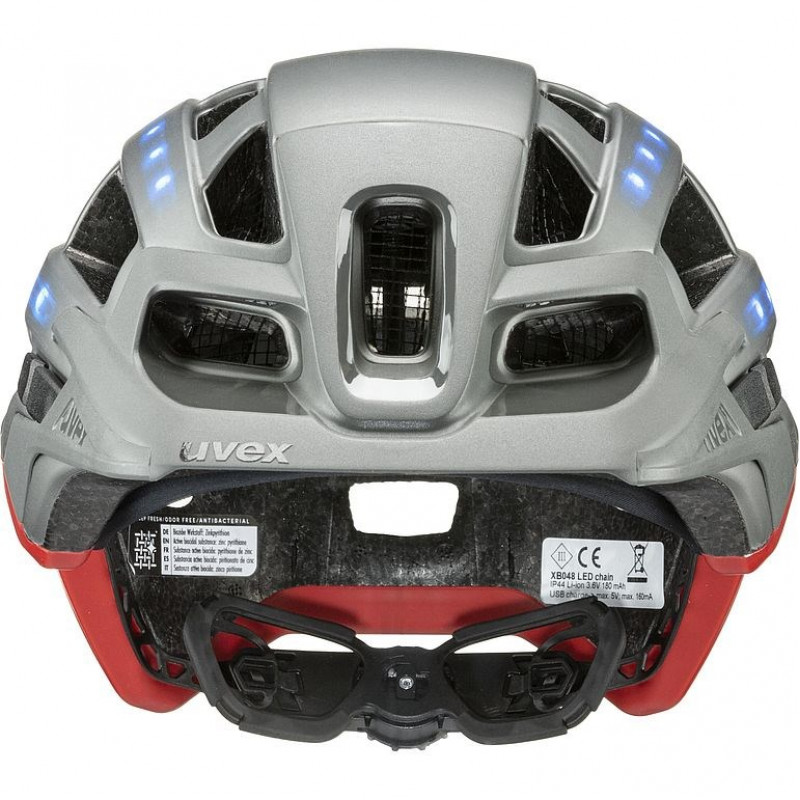 UVEX Finale Light 2.0 Fahrradhelm, Grau/Rot, 52-57
