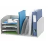 Paperflow Ablagesystem S, 4 Fächer, grau, Polystyrol, 2 verstellbare Trennelemente