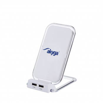 Induktionsladegerät QI Akyga AK-QI-03 5V max 1.5A 2 x USB 2.0